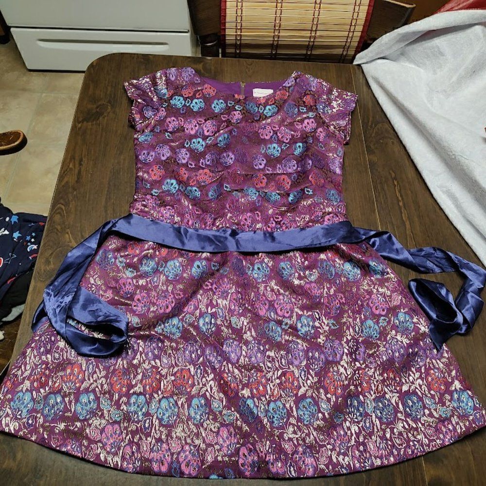 New American Girl Purple Gold Designed Dress Size Girl's 16